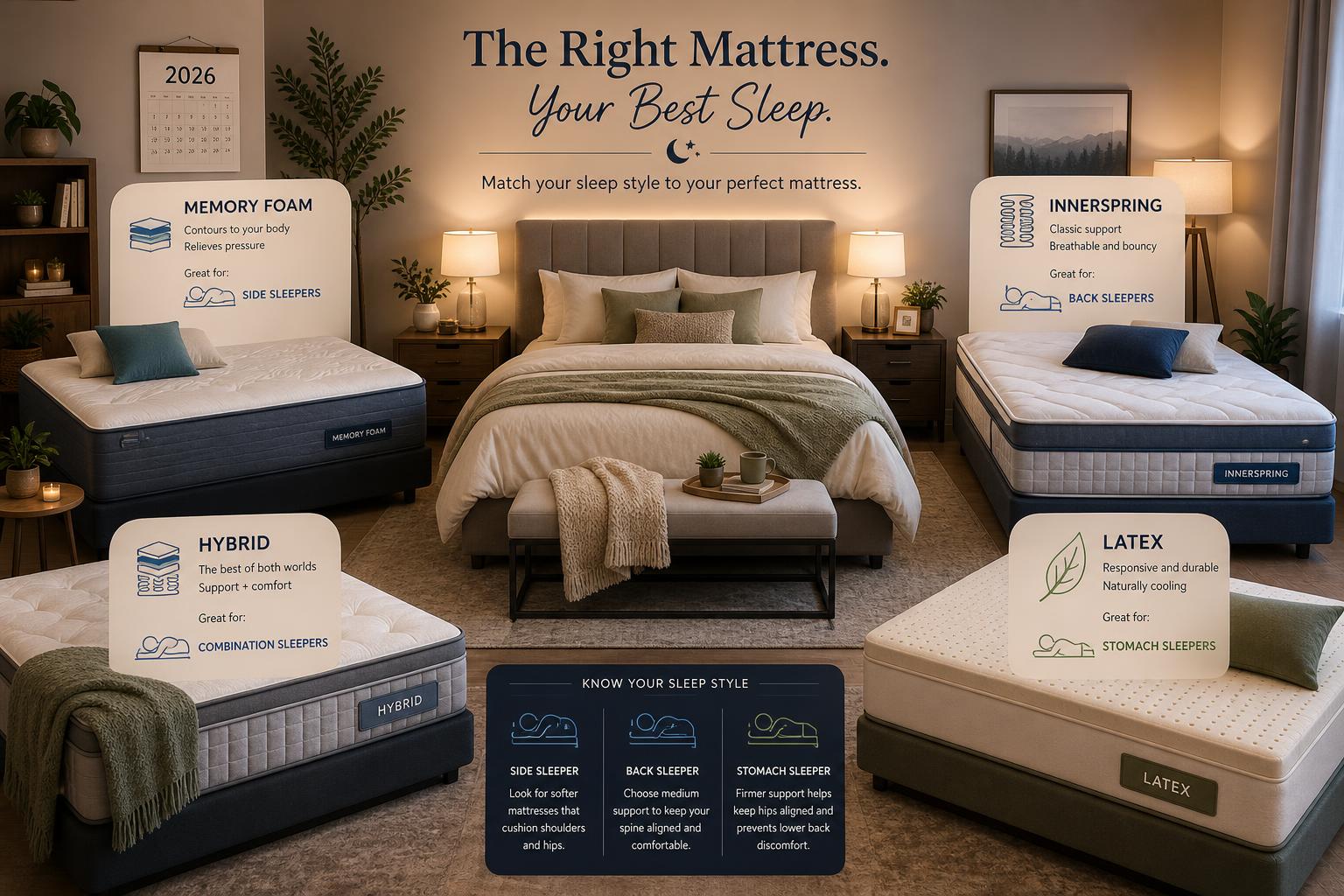Choosing the Right Mattress Type for Your Sleep Style 2026